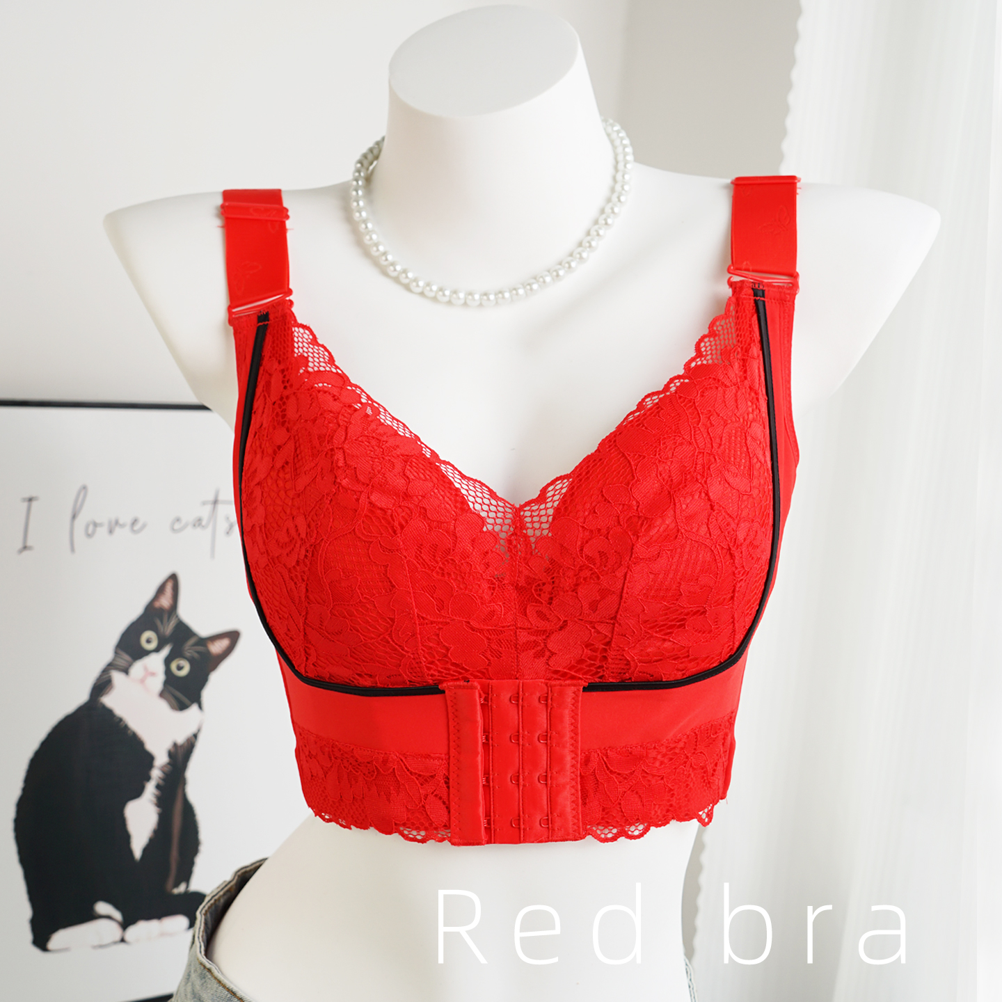 前扣矫正外扩塑形七排扣文胸薄款