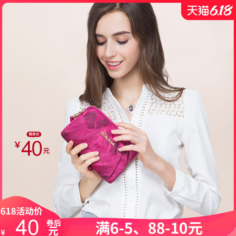 诗蔚女士手拿包2020女包新款韩版休闲尼龙手机帆布包零钱包拉链潮