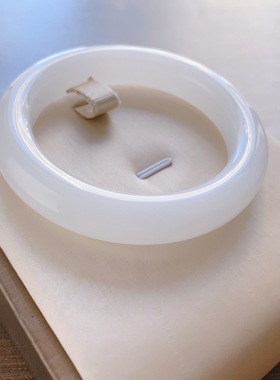 56.1圈口-白玉-平安镯-俄料-天然和田玉手镯-梧桐家