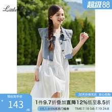 女童无袖套装2025夏季新款大童薄款透气牛仔夹克吊带裙儿童两件套