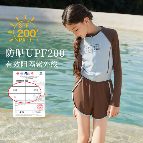 女童泳衣分体2件套2026大童长袖