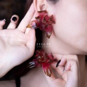 浮革皮雕塑Dancer耳钉 设计感艺术家手作大造型梦幻小众轻奢耳饰