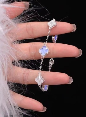 合金满钻四叶草手链女ins轻奢感小众精致手串个性百搭手饰品