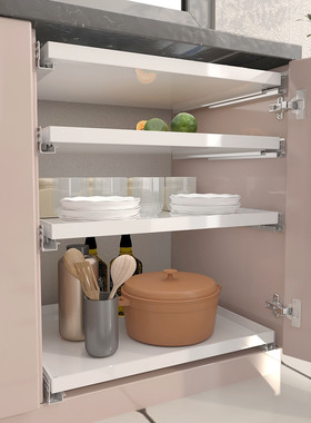 亚克力白色自制家用鞋柜分层收纳抽屉定做托盘层板带轨道悬空安装