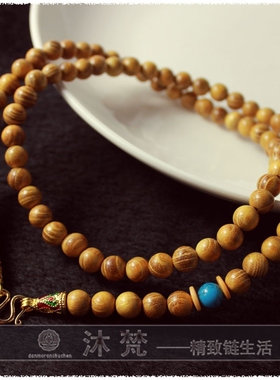 黄金樟男女款佛珠项链可定制