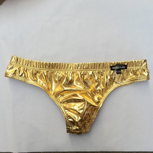 情趣性感男士漆皮吊环丁字裤