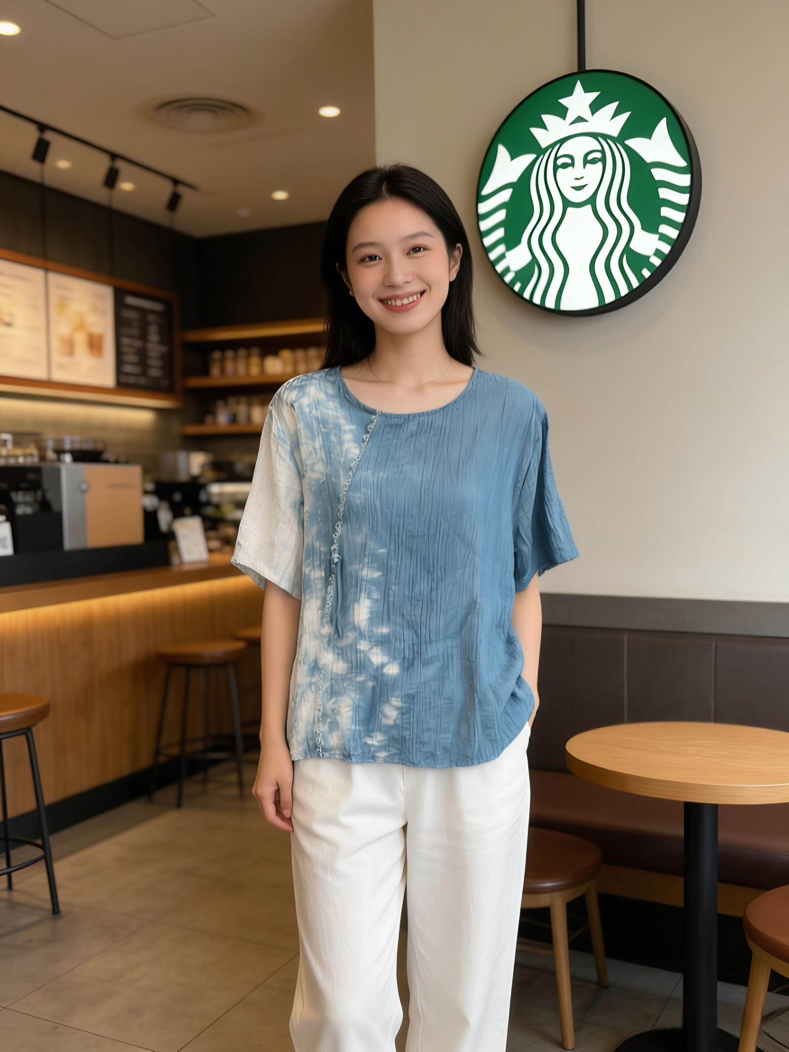 云南云南扎染棉麻文艺复古上衣女短袖夏季新款设计感圆领t恤衫女