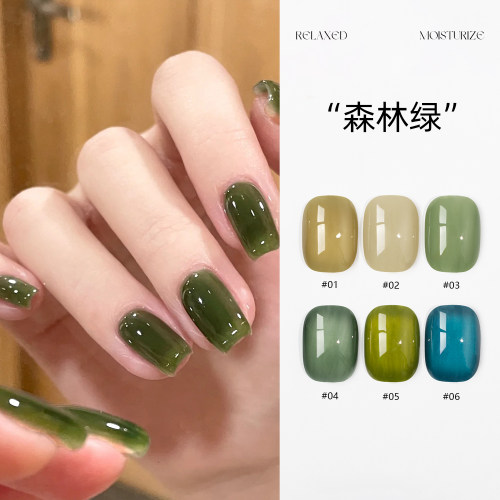 冰透奶绿色甲油胶显白美甲店专用