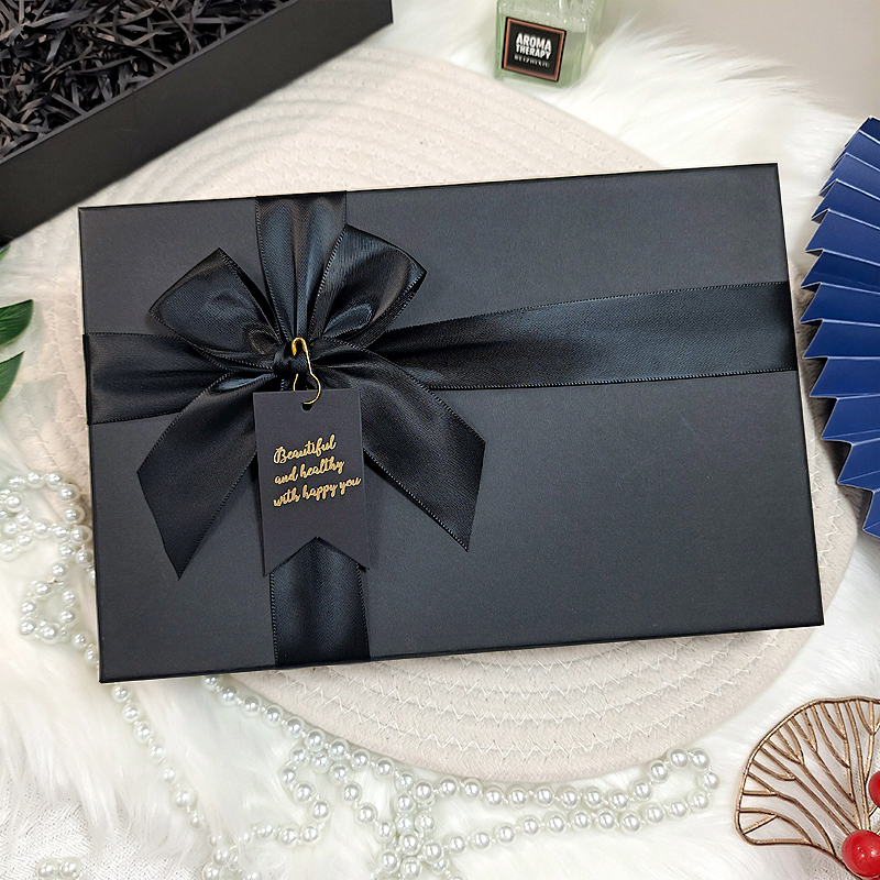 黑色礼品盒七夕礼盒空盒子高级感礼盒简约装围巾盒子礼物盒包装盒