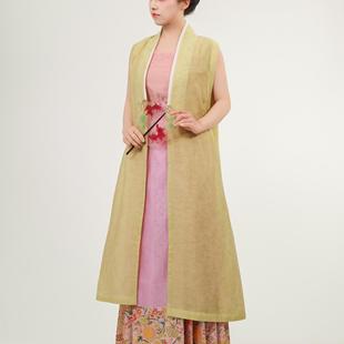 檀绾-晚意合领长比甲宋直领对襟弓袋袖天丝春夏透气易皱汉服通勤