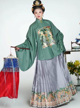 上衣檀绾-蛇年限定荔枝桂圆补服立领对襟琵琶袖方领半袖明制汉服