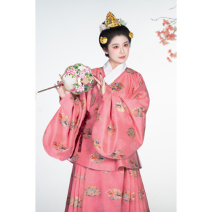 檀绾上衣 马象羊高精密仿妆花纱明制交领短袄26年马年新春节汉服