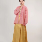 檀绾 缎面好狮连连 狮子翟鸟宽膝襕马面裙明制汉服高精密带口袋