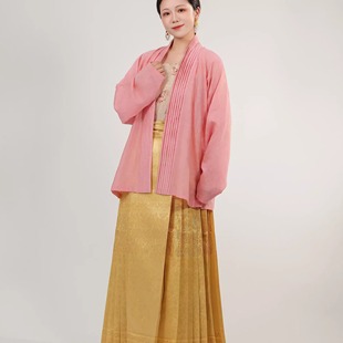 檀绾-缎面好狮连连 狮子翟鸟宽膝襕马面裙明制汉服高精密带口袋