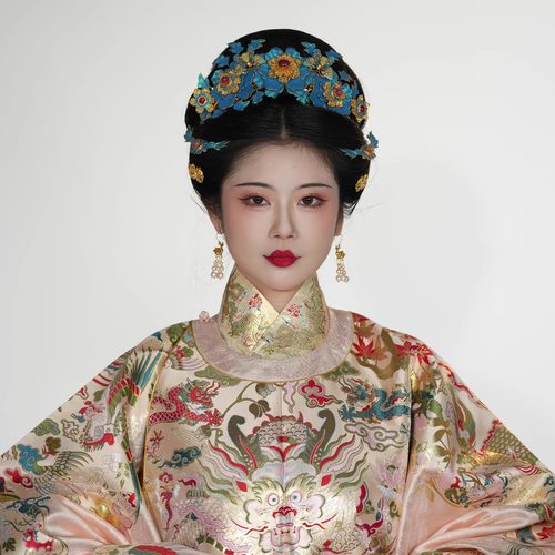 檀绾-透金龙领子义领明制汉服圆领袍中衣假领男女通用织金仿妆花