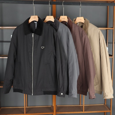 潮牌极简男士翻领保暖棉衣外套潮