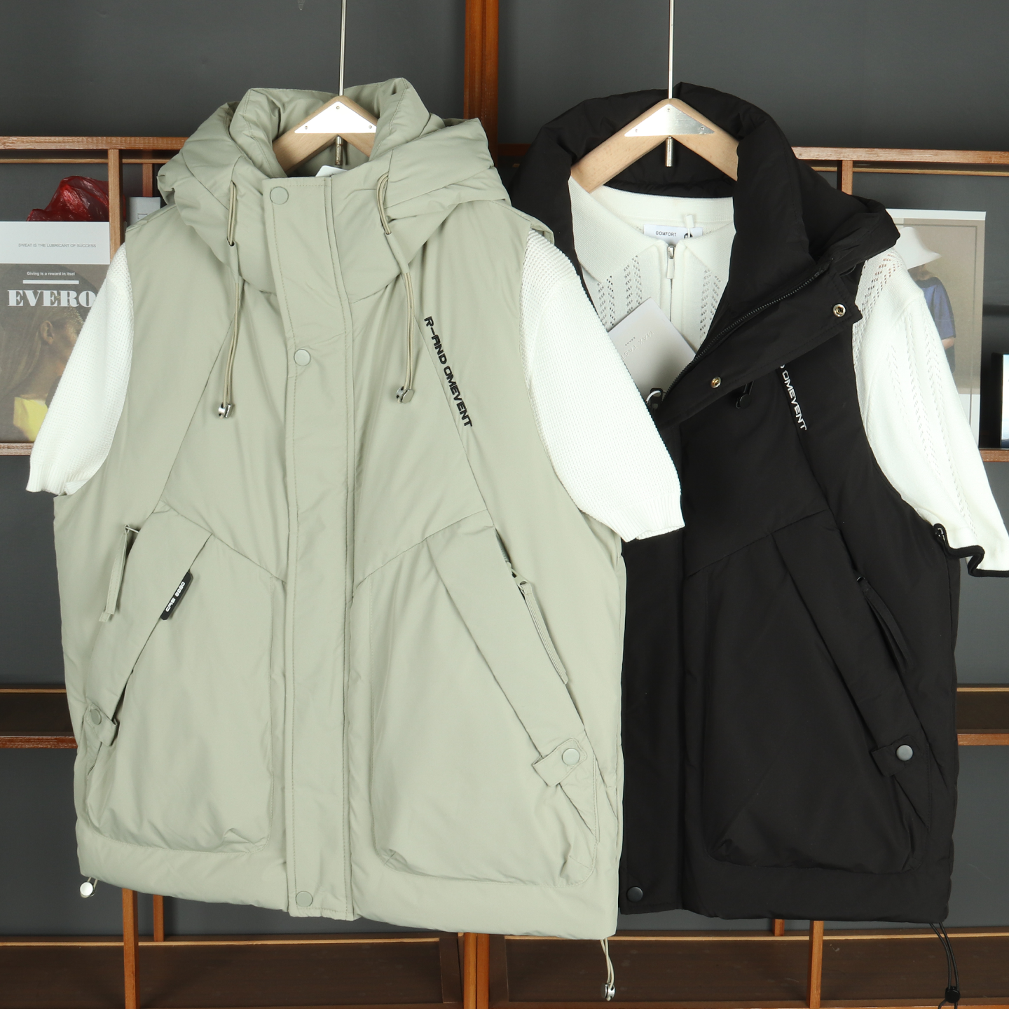 2025男士秋冬新款连帽羽绒马甲男