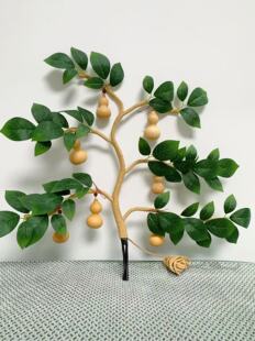 天然葫芦手工编制仿真藤条发财树乔迁客厅餐厅空调家居饰品摆件