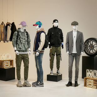 个性男装店模特道具全身服装店橱窗展示假人体模特架西装模型道具