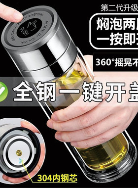 耐高温高硼硅玻璃杯车载一键茶杯