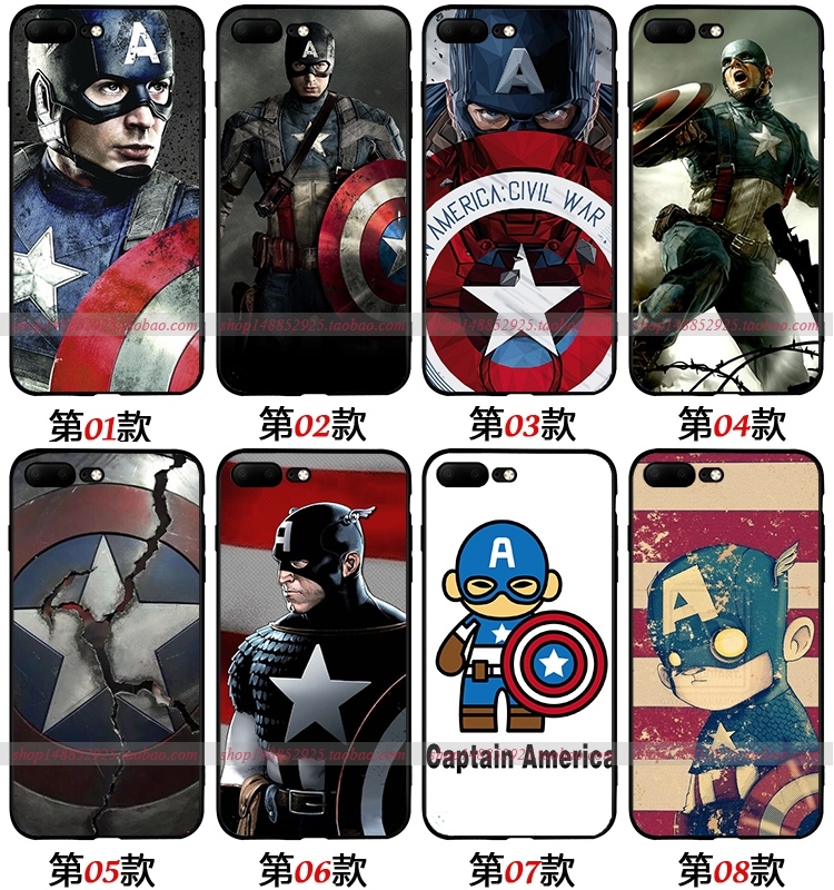 适用苹果14/12promax/MINI手机壳iphone6s/7/8PLUS/XS/XR美国队长