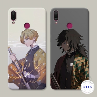 适用于我妻善逸华为畅享20pro手机壳30福冈义勇10 9plus鬼灭之刃se防摔套