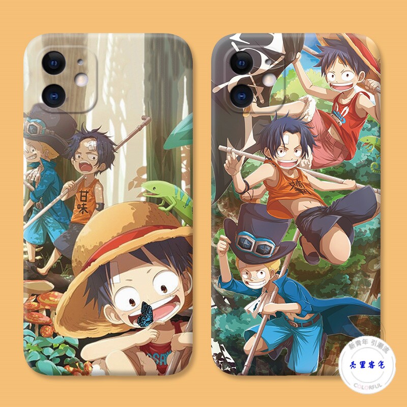 适用于路飞三兄弟iPhone12苹果11手机壳13可爱mini海