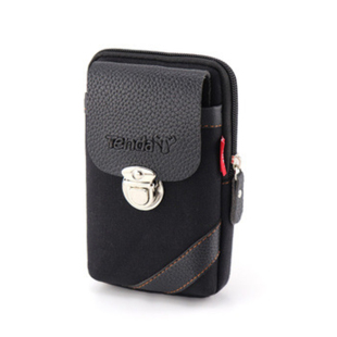 手机腰包手机包腰带式手机袋工地用轻便款钥匙小包挂袋黑色挂手机