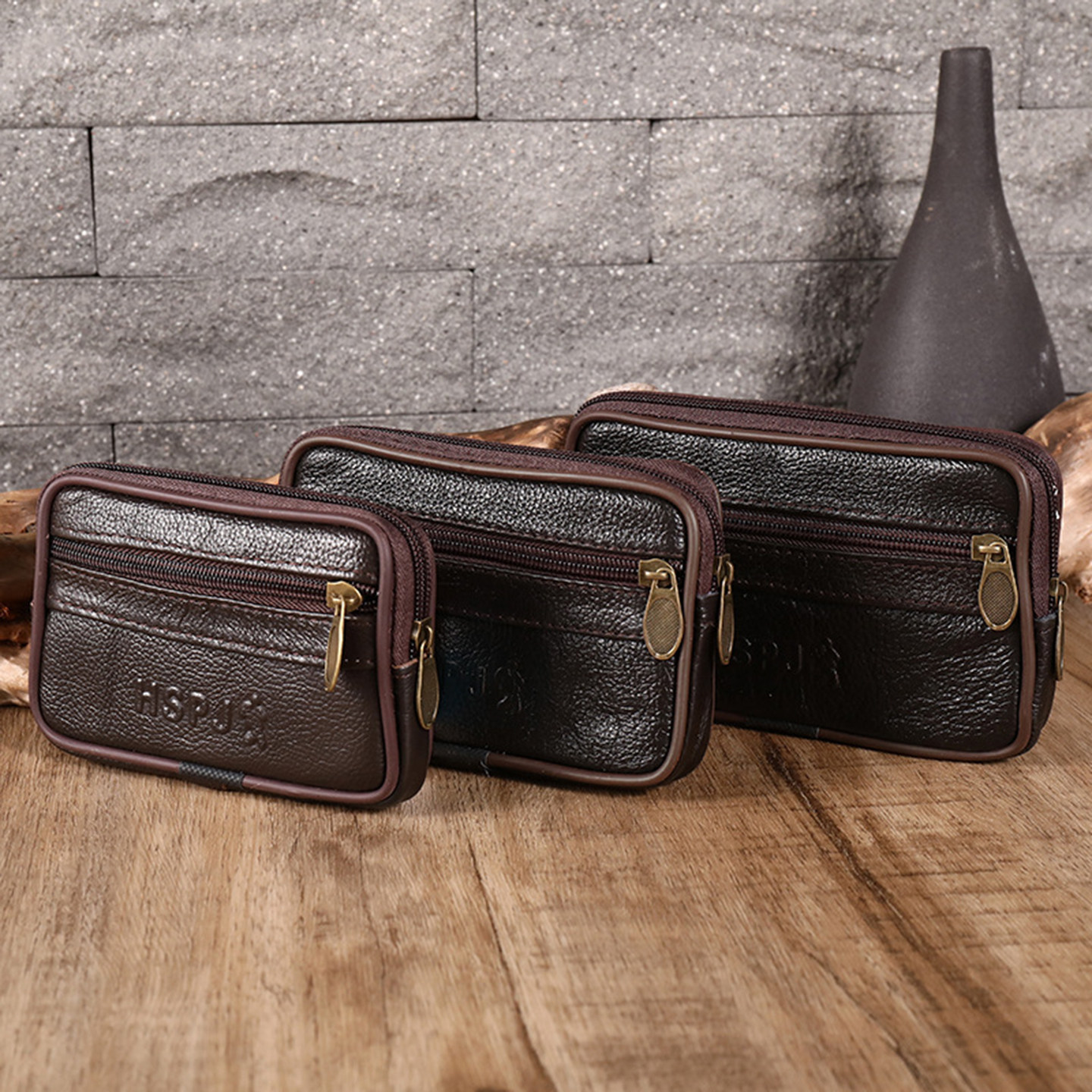 男士新款耐磨手机腰包穿皮带多功能老年牛皮零钱钥匙包零钱手机包