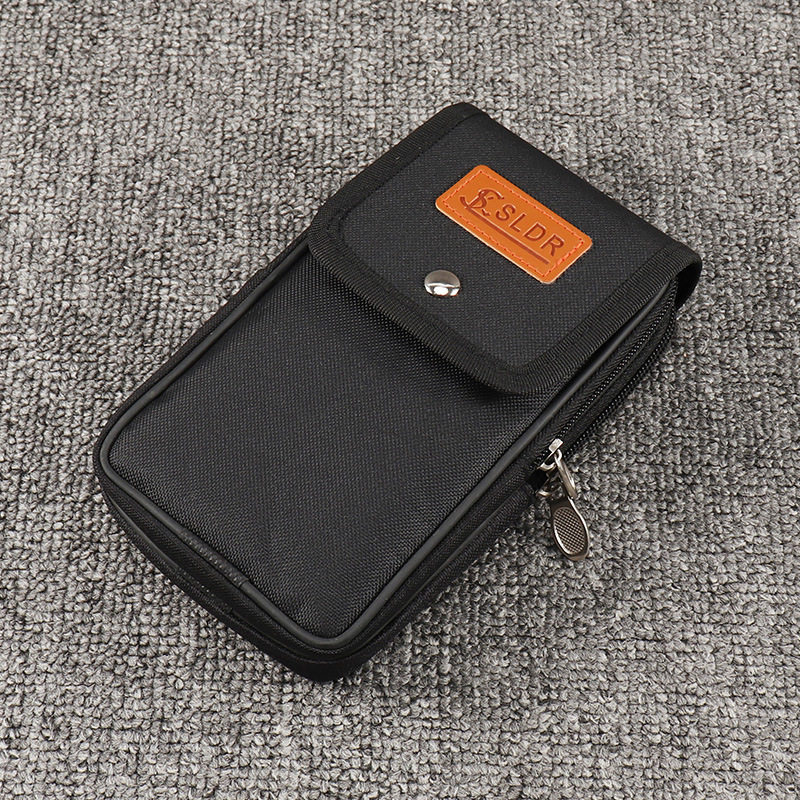 时尚帆布手机腰包装下两个挂皮带