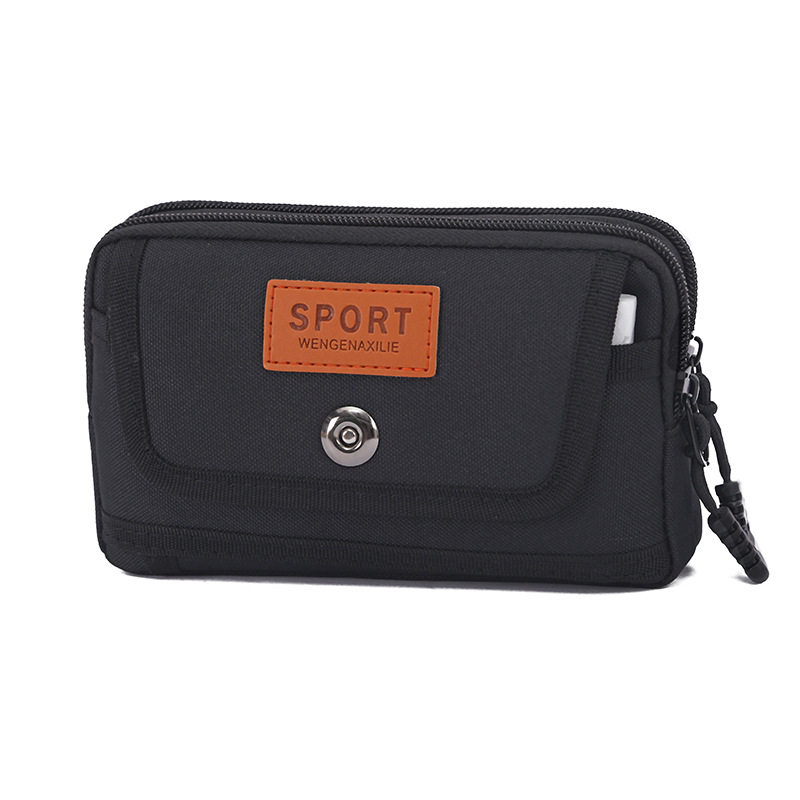 户外男款专业新型单层软布袋腰包收纳袋放多个手机拉链布金属拉链