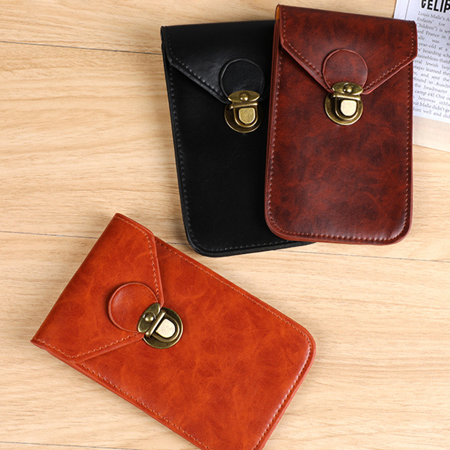 手机腰包男简单上班族外出单层工地硬壳两用精致通勤钱包散步工作