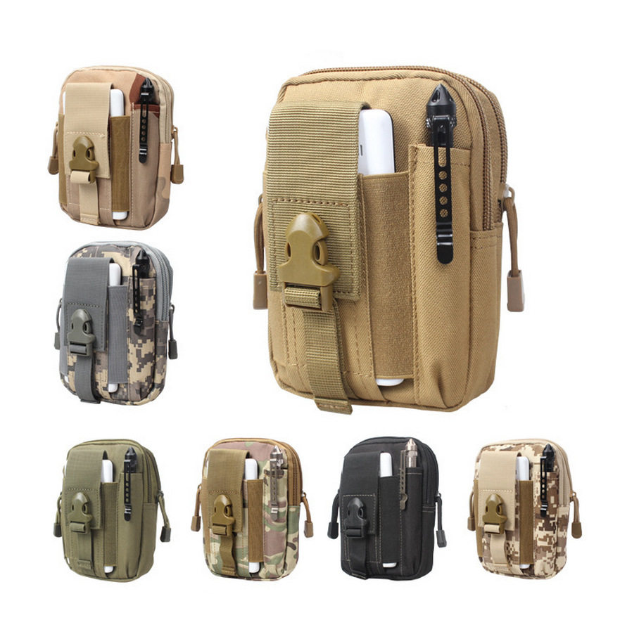 迷彩装手机腰包男款帆布男士工地干活专用老年人耐磨结实腰带包