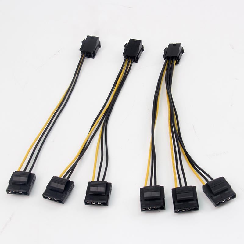 延长卡供电显卡6pin母转大4pin IDE公电源线 供电线 20cm