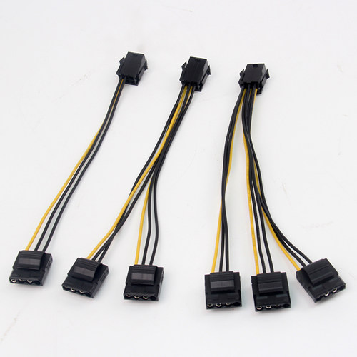 延长卡供电显卡6pin母转大4pin IDE公电源线 供电线 20cm