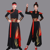 雪龙吟舞蹈演出服侠客行男女扇舞骁服装 中国风打鼓服男女天地龙鳞
