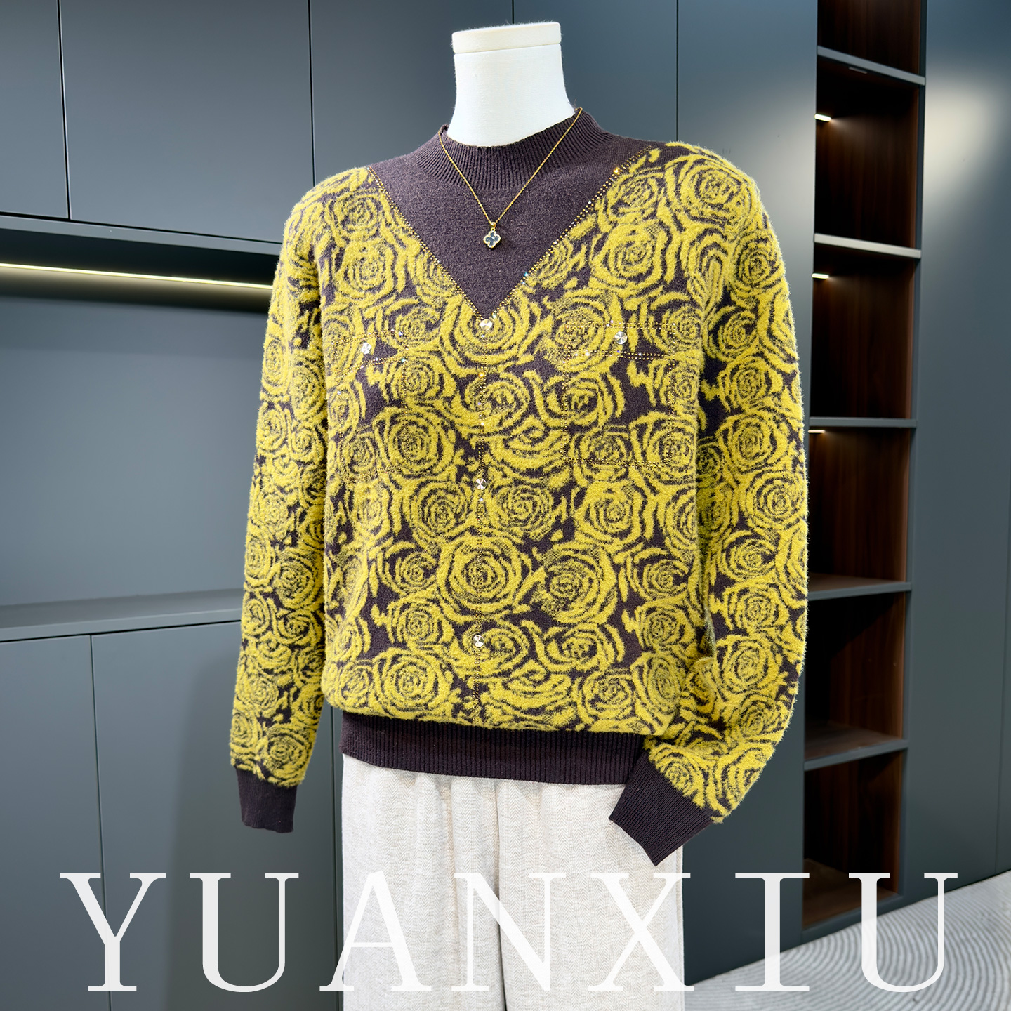 2025新款妈妈冬装时尚休闲毛衣内搭衣服50岁中老年女装秋冬打底衫