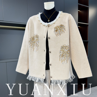 外套女中年妈妈显年轻2025新款春秋装洋气质小香风上衣中老年秋冬