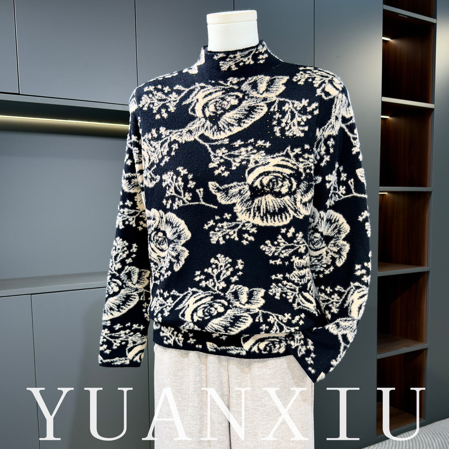 妈妈冬装毛衣洋气大码中年时尚内搭上衣50岁老年人秋冬季打底小衫