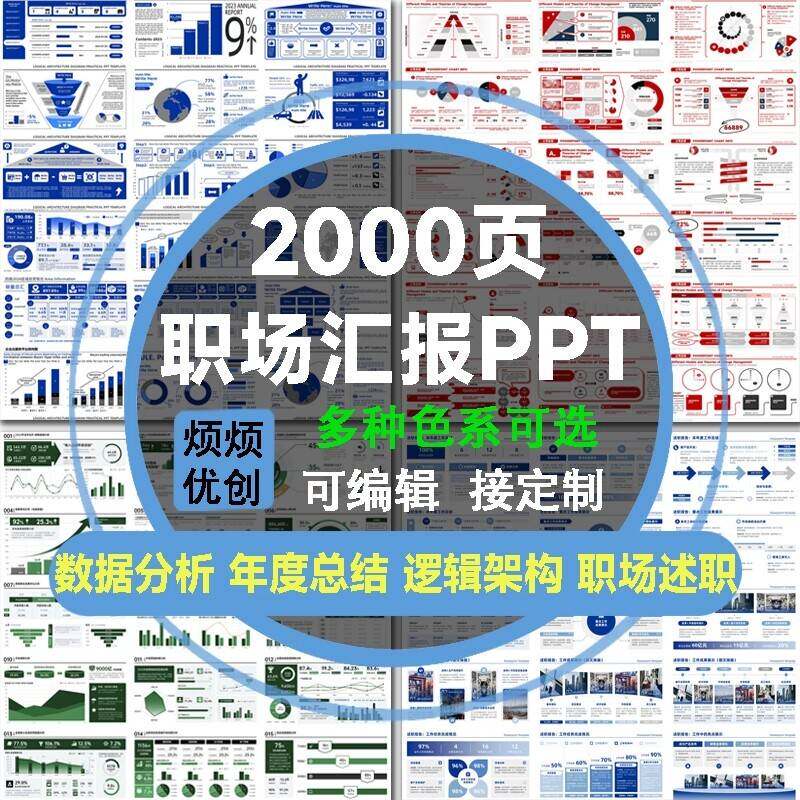 PPT模板年度工作汇报高级数据分析职场专案述职报告季度总结覆盘a