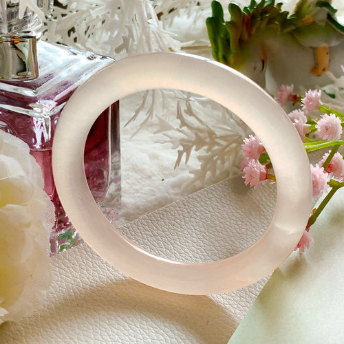 藕粉阿富汗玉手镯显白西柚镯子