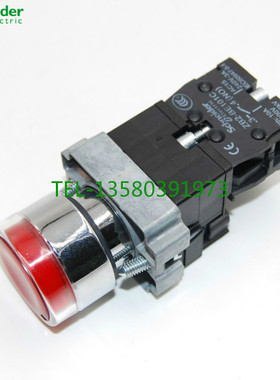 施耐德 22mm自复位 红色带灯按钮开关ZB2-BW06C 红色 380V