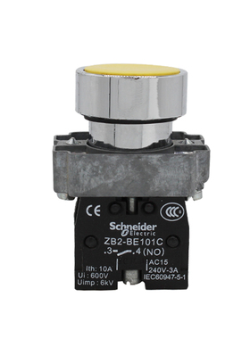 原装正品 施耐德 黄色22mm平头按钮 XB2BA52C XB2-BA52C 复位开关