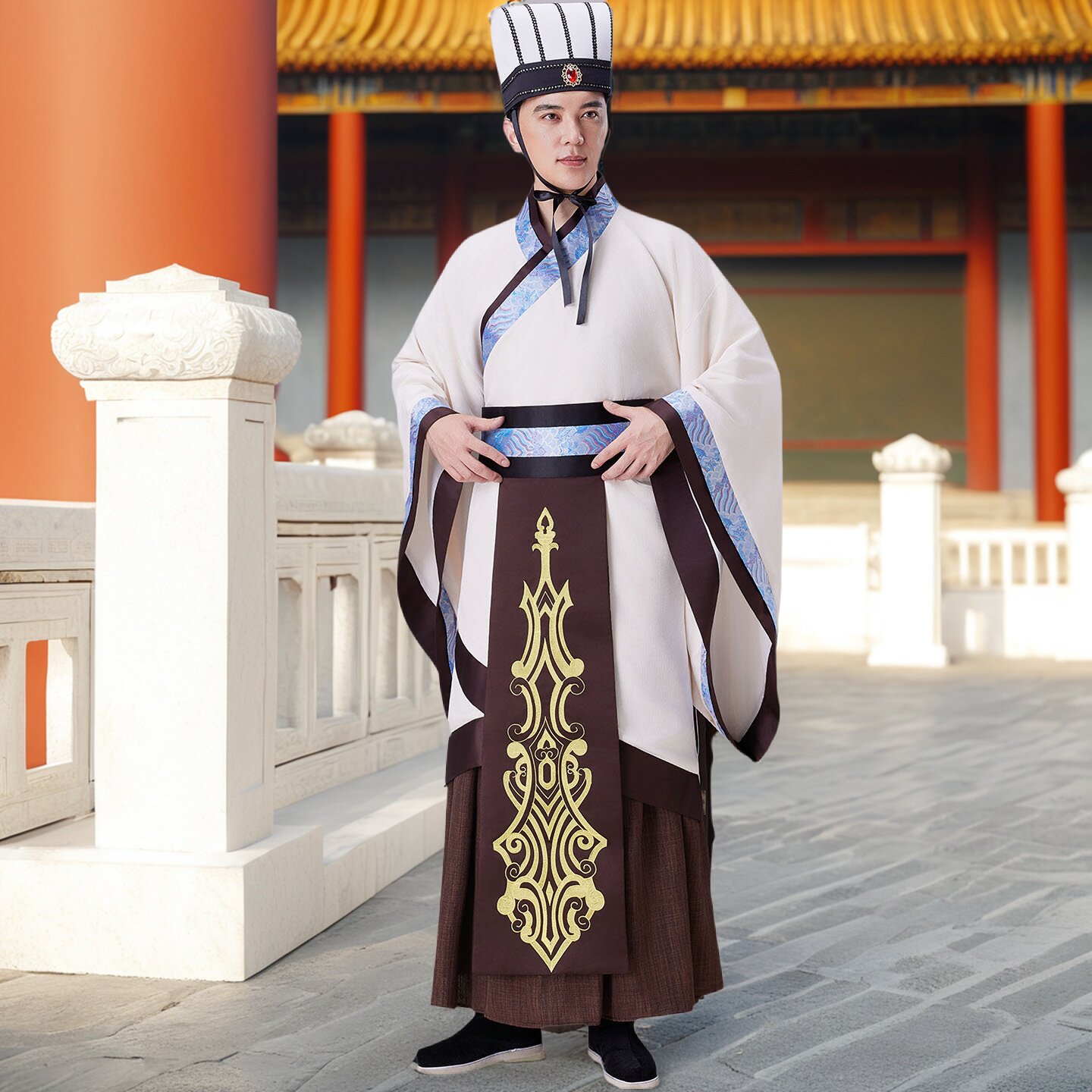 古装男装汉服男士秦朝春秋战国三国大臣官服汉朝古代舞台演出服装