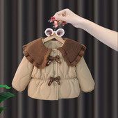 加厚棉衣女孩保暖童装 婴幼儿小宝宝冬季 上衣 加绒外套新款 女童冬装