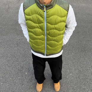 UNCLEBLUE90白鸭绒山系情侣轻薄羽绒背心潮牌拼色轻量化羽绒马甲