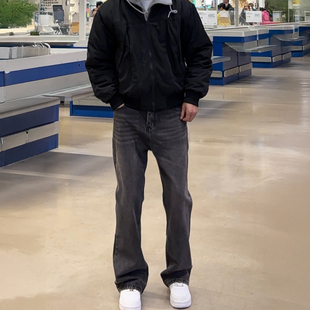 牛仔裤 巴黎Bootcut冰蓝黑灰自然水洗落色微喇长裤 新款 UNCLEBLUE