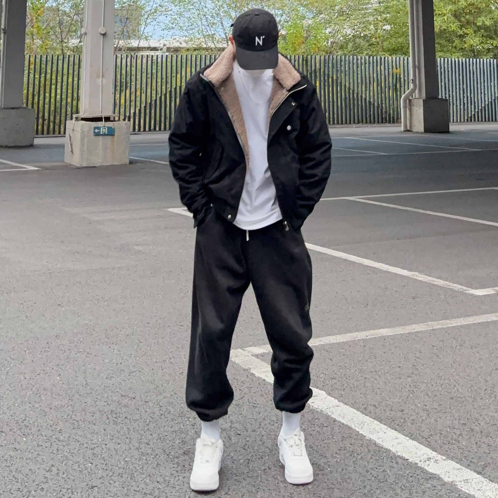 UNCLEBLUE可拆卸翻领毛绒夹克外套25冬季新品美式复古撞色上衣男