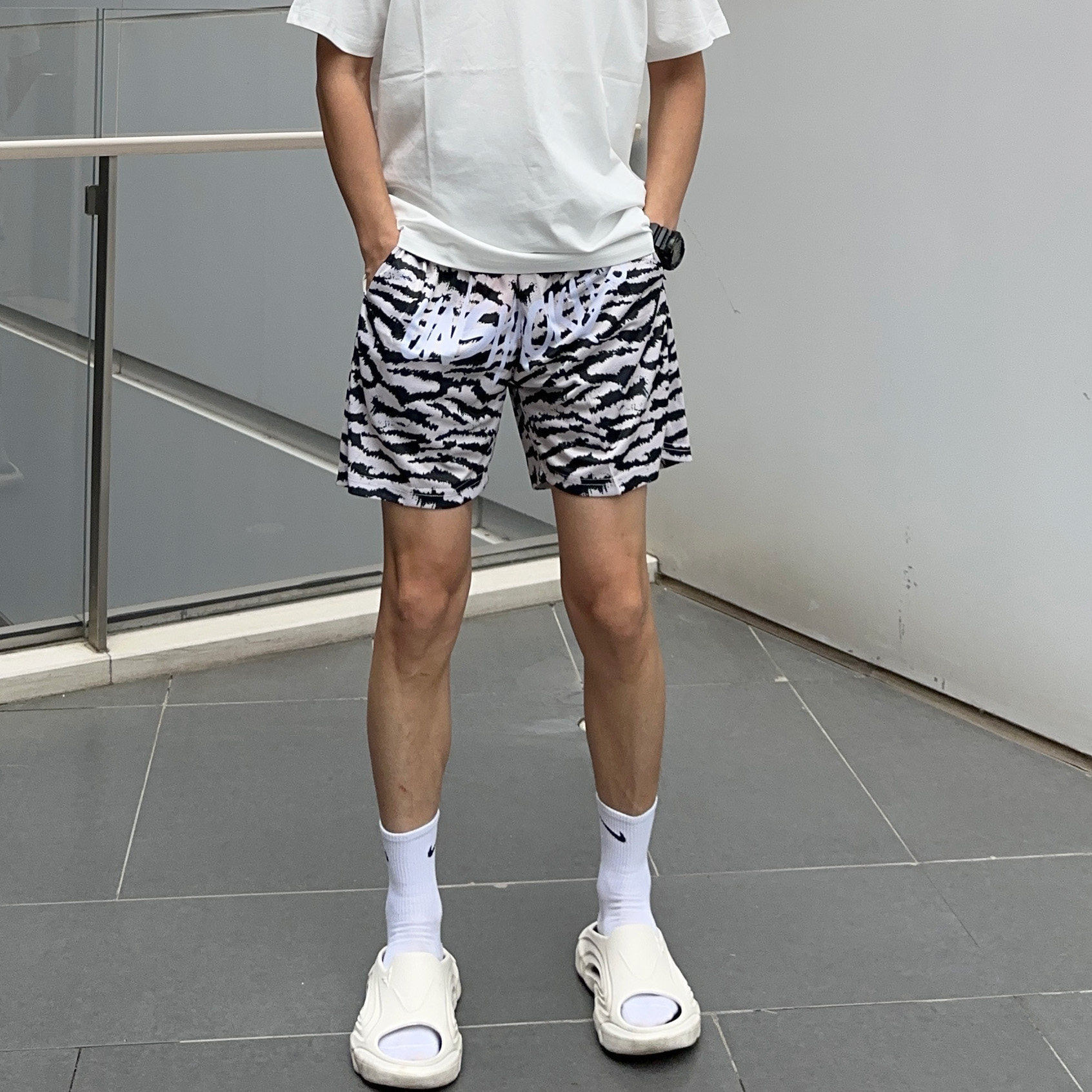 UNCLEBLUE 美式潮豹纹三四分不过膝短裤男宽松休闲运动夏季透气,男装,休闲裤,淘宝优惠券,粉丝福利购,淘宝优惠卷