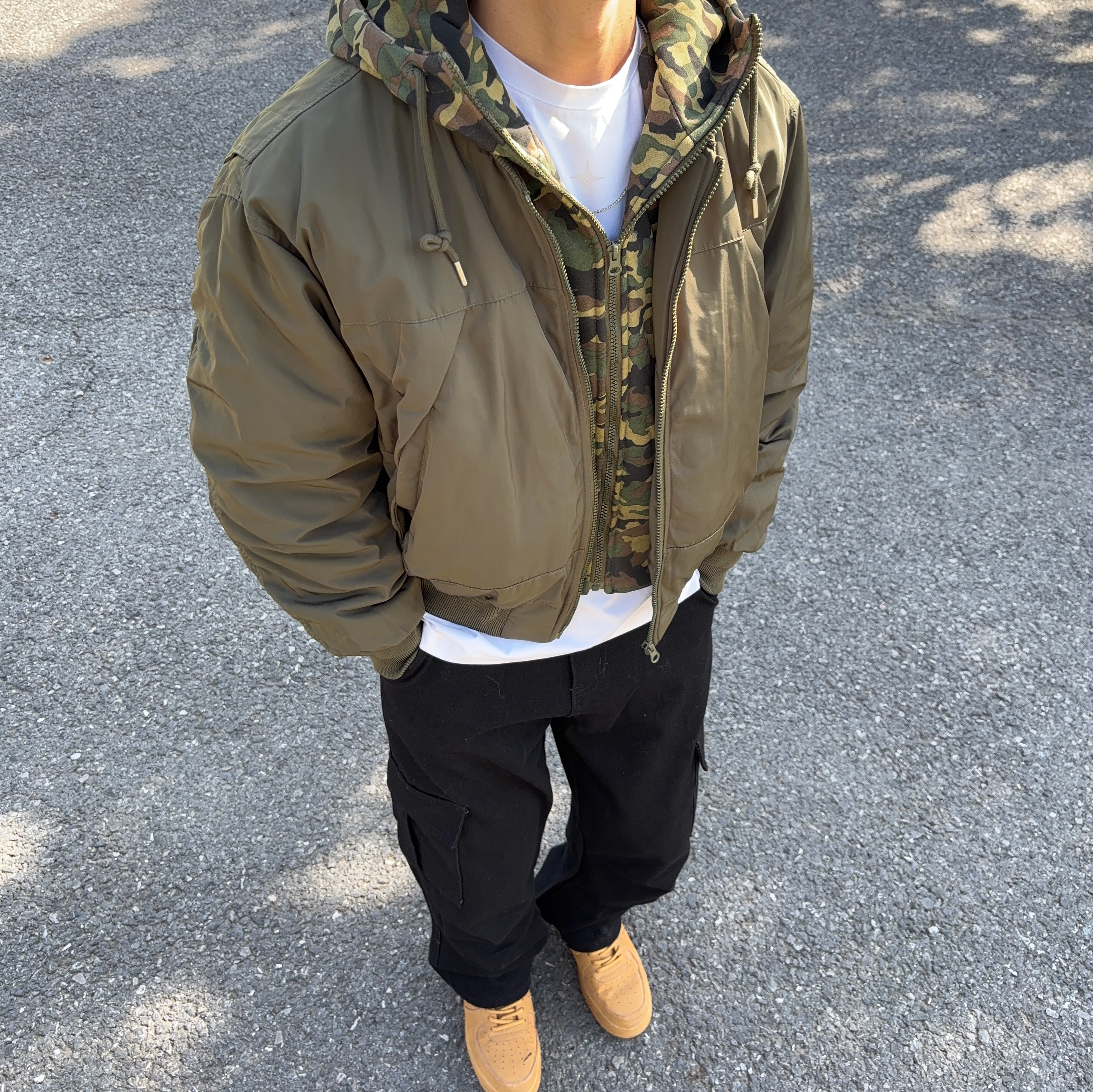 UNCLEBLUE可拆卸假两件棒球服25冬季新品Cleanfit连帽夹克外套男